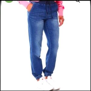 NEW Joe's Jeans Isabeli Blue Med Wash Womens Denim Drawstring Joggers Pockets